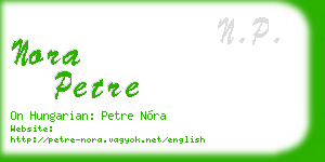 nora petre business card
