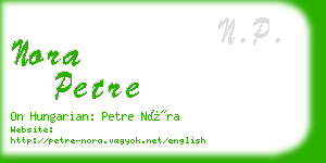 nora petre business card